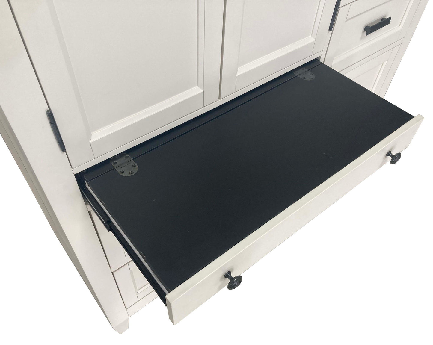 Americana Modern Bedroom - 7 Drawer Door Chest With Workstation - Cotton