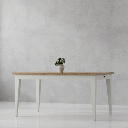 Americana Modern Dining - Rectangular Extendable Dining Table With 6 Upholstered Dining Chairs - Cotton