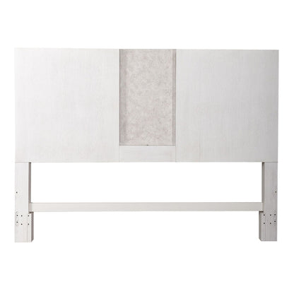 Mirage - King Travertine Panel Headboard - Wirebrushed White