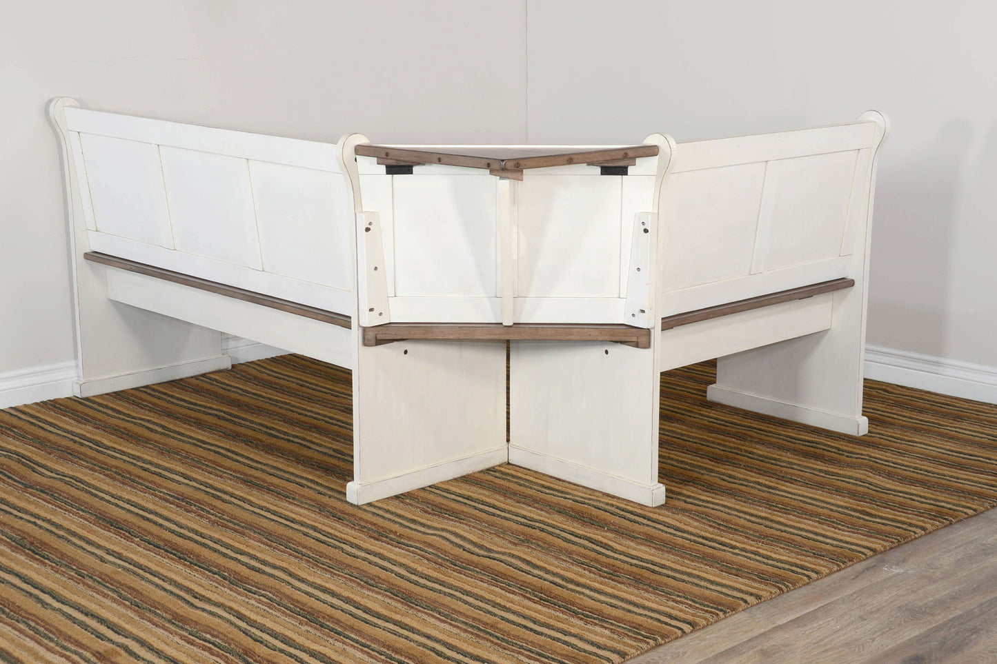 Pasadena - Wood Breakfast Nook Dining Set - Buckskin / Marble White