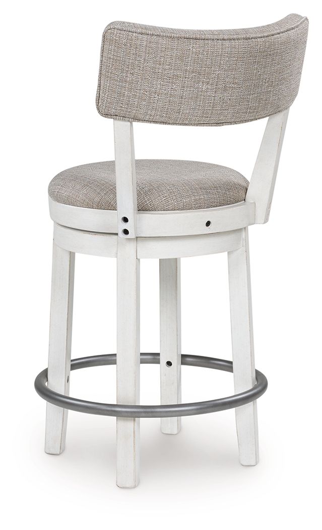 Robbinsdale - Antique White - Upholstered Swivel Barstool (Set of 2)