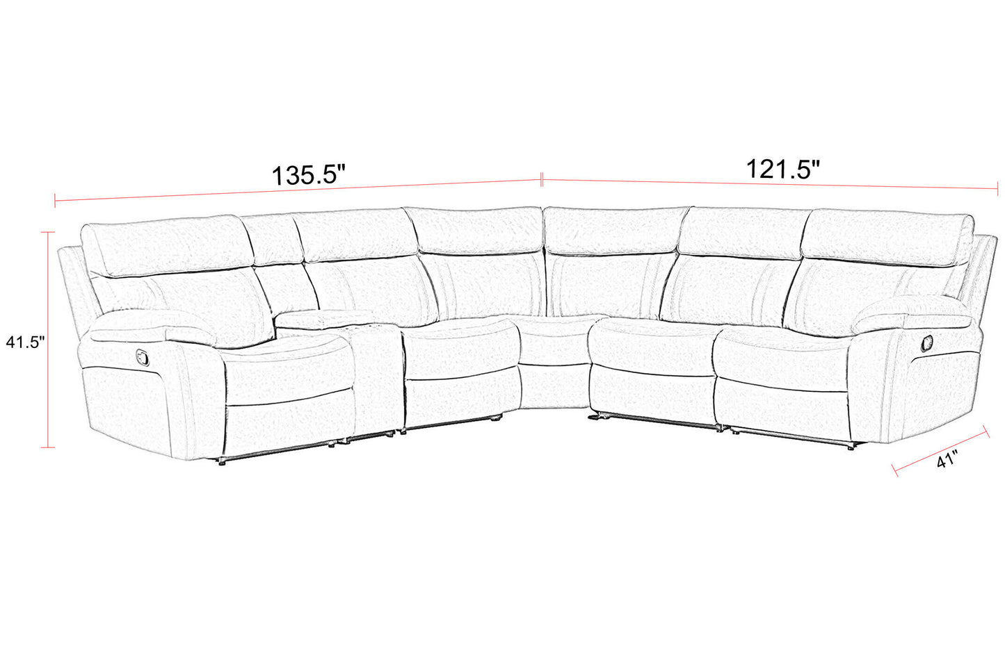 Theon - Modular Manual Reclining Sectional And Entertainment Console