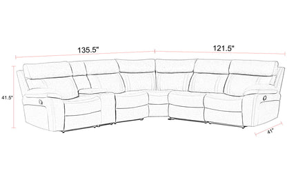 Theon - Modular Manual Reclining Sectional And Entertainment Console