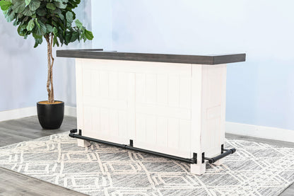 Carriage House - Farmhouse Wood Home Bar - Cottage White / Europen Dark