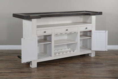 Carriage House - Farmhouse Wood Home Bar - Cottage White / Europen Dark