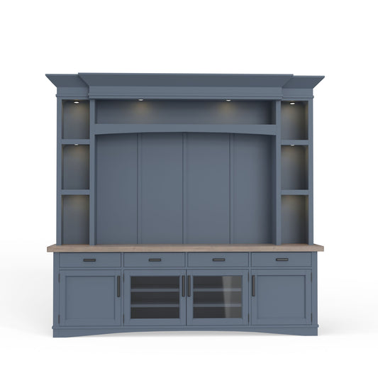 Americana Modern - TV Console with Hutch, Backpanel and LED Lights