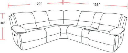 Gladiator - 6 Piece Modular Power Reclining Sectional