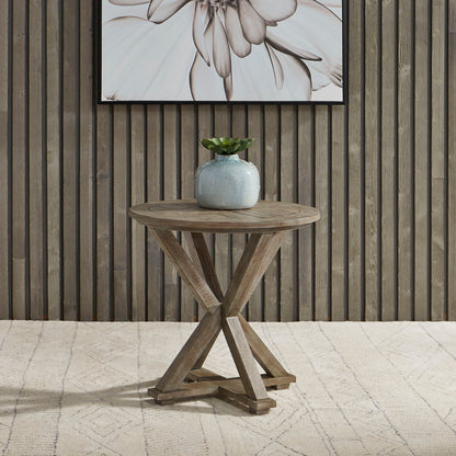 Parkland Falls - Round End Table - Light Brown