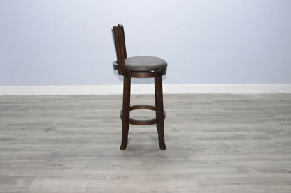 Homestead - 30"H Swivel Barstool, Cushion Seat & Back (Set of 2) - Dark Brown