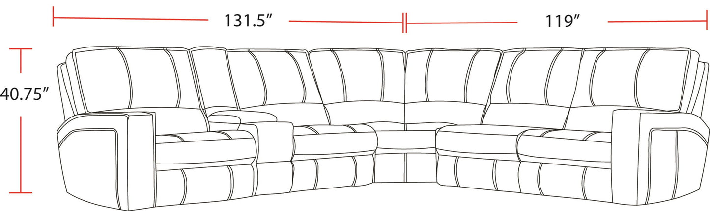 Rockford - 6 Piece Modular Power Reclining Sectional