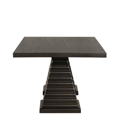 Plateau - Rectangle Table Pedestal Base - Rustic Espresso