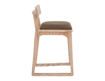 Balam - 30" Upholstered Barstool (Set of 2) - Light Brown / Dark Brown