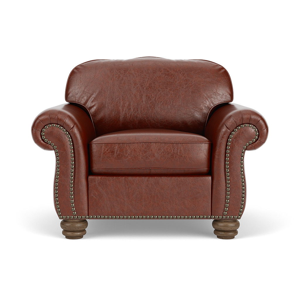 Bexley - Leather Chair, Nailhead Trim