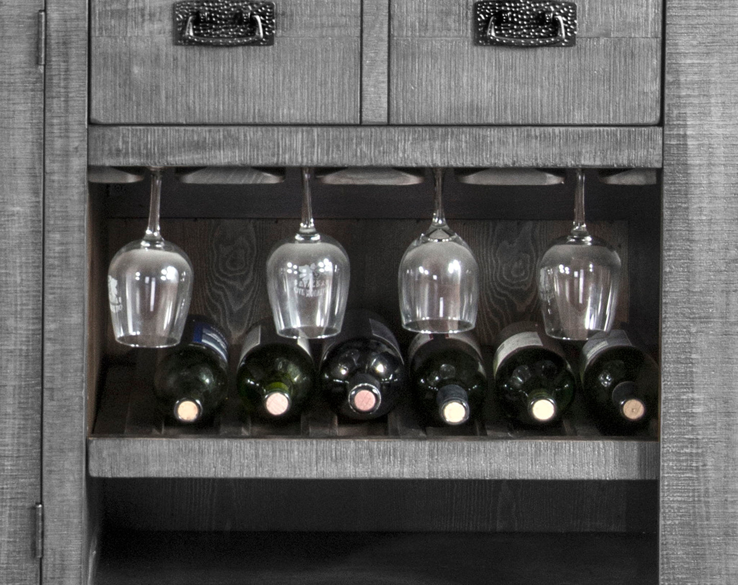 Alpine - Traditional Wood Home Bar - Gray