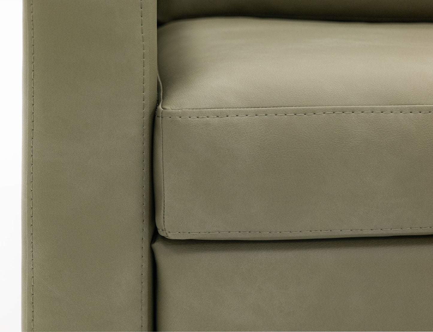 Natural Teca - Loveseat - Olive Green