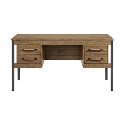 Norcross - 60" Half Ped Desk - Hickory