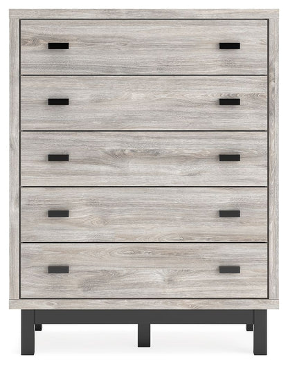 Vessalli - Five Drawer Wide Chest - Black / Gray