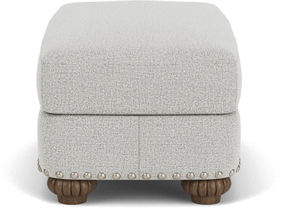 Patterson - Fabric Ottoman, Nailhead Trim