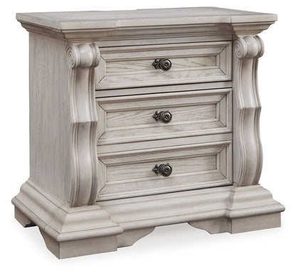 Bruchandi - Three Drawer Night Stand - Antique White