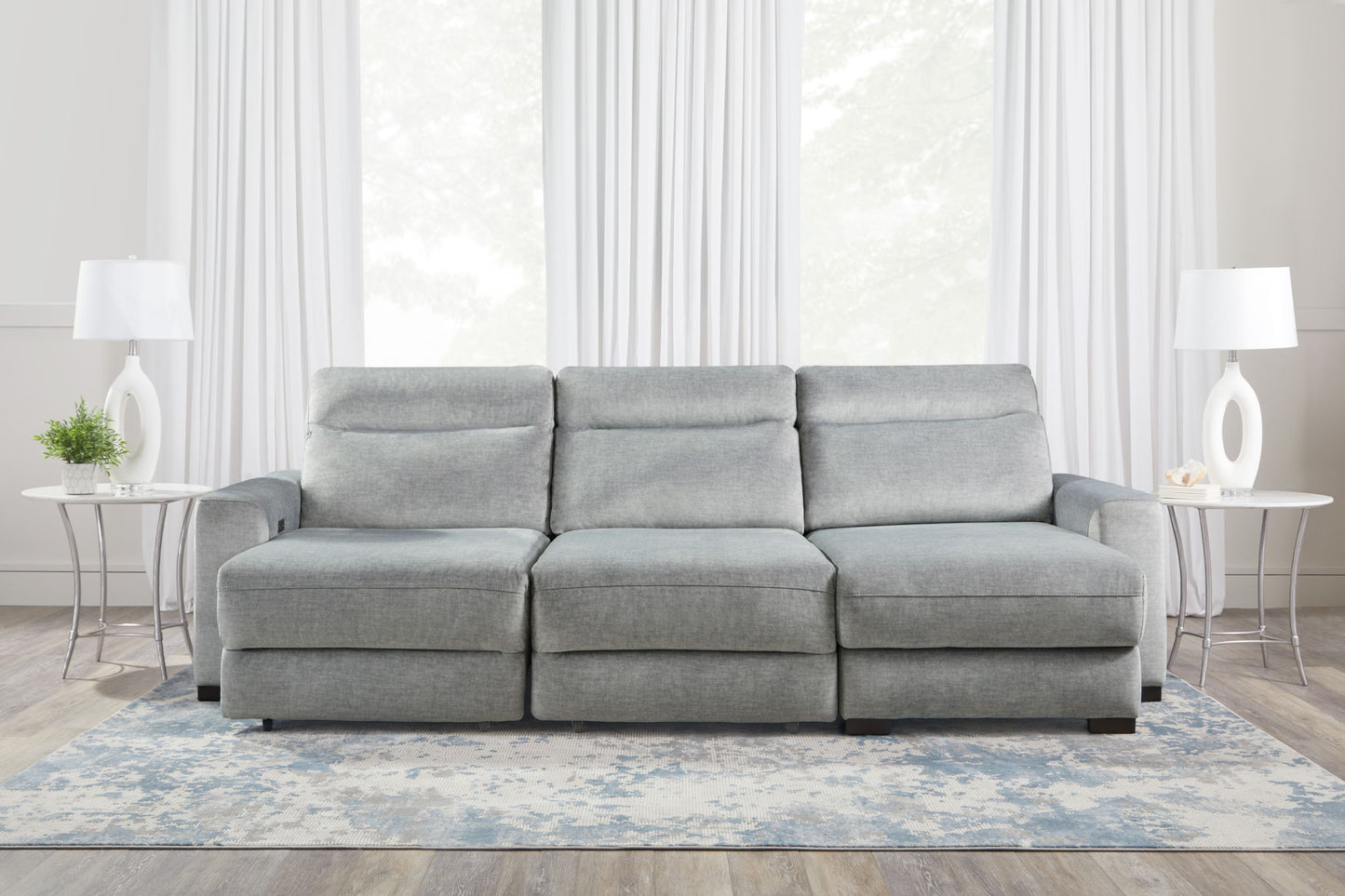 Elliot - 3 Piece Modular Lift Top Storage Sectional - Sterling