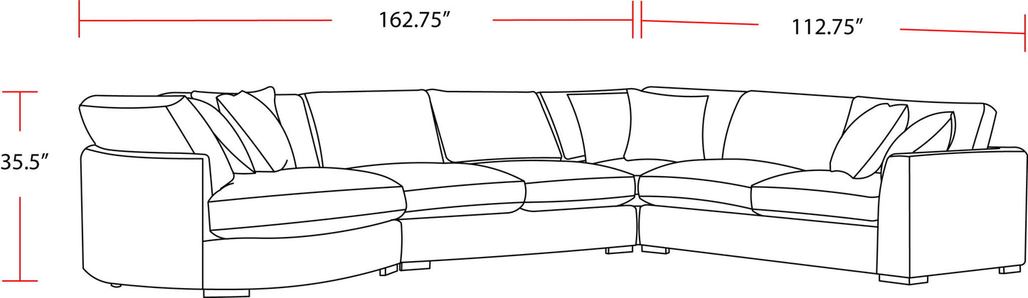 The Bump - 4 Piece Modular Sectional - Alistair Fossil