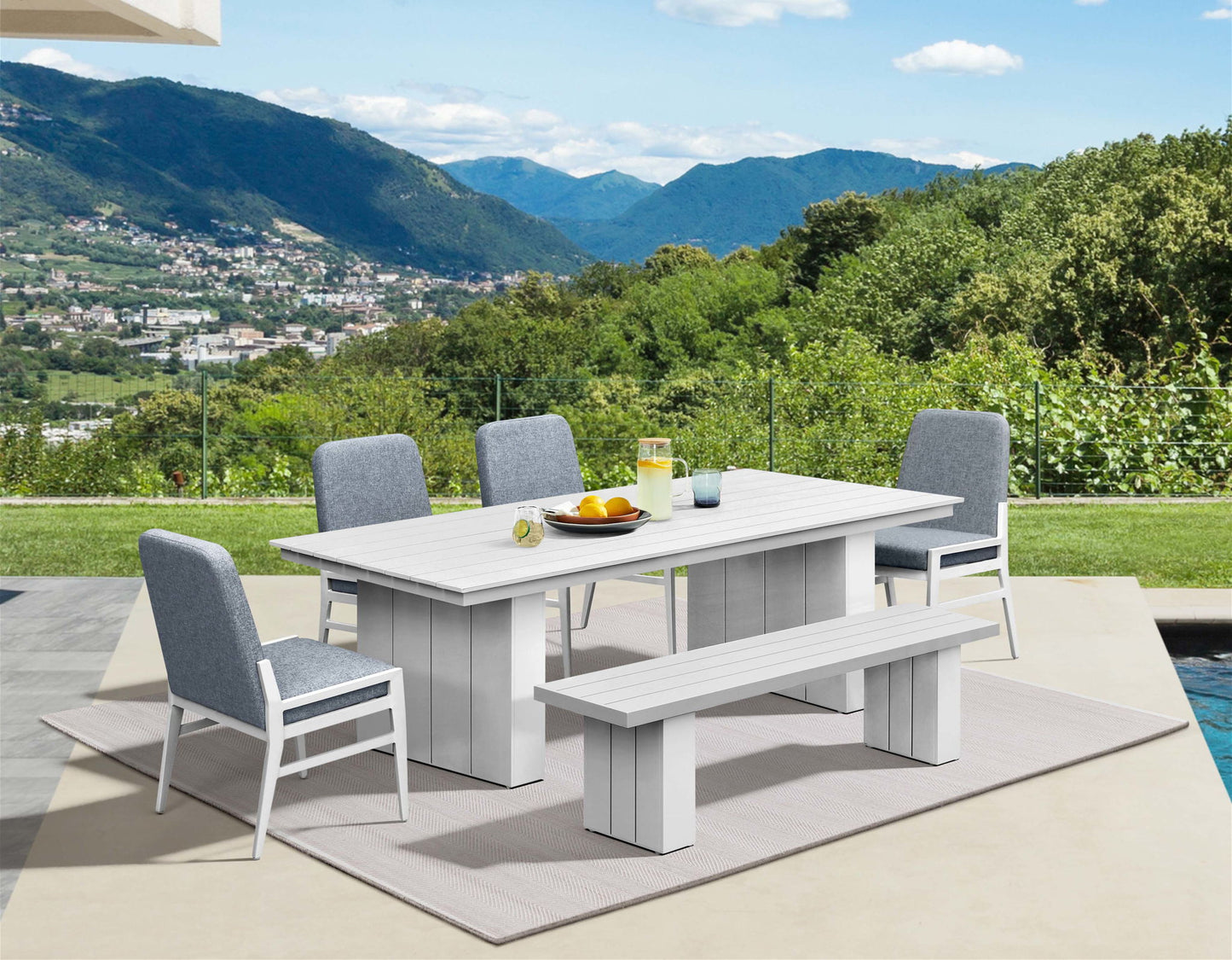 Nash - Outdoor Dining Bench - Buff