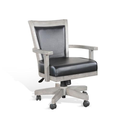 Alpine - Game Chair With Casters, Cushion Seat & Back - Dark Gray / Black