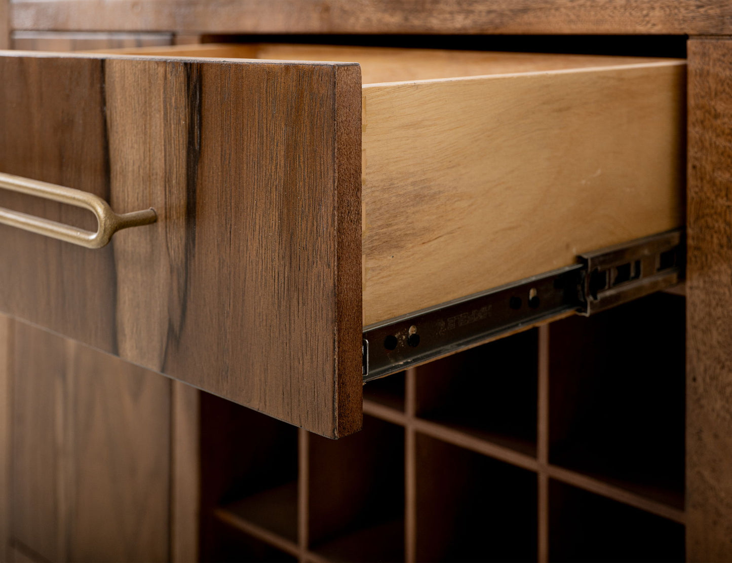 Balam - 1 Drawer & 2 Door Bar - Light Brown