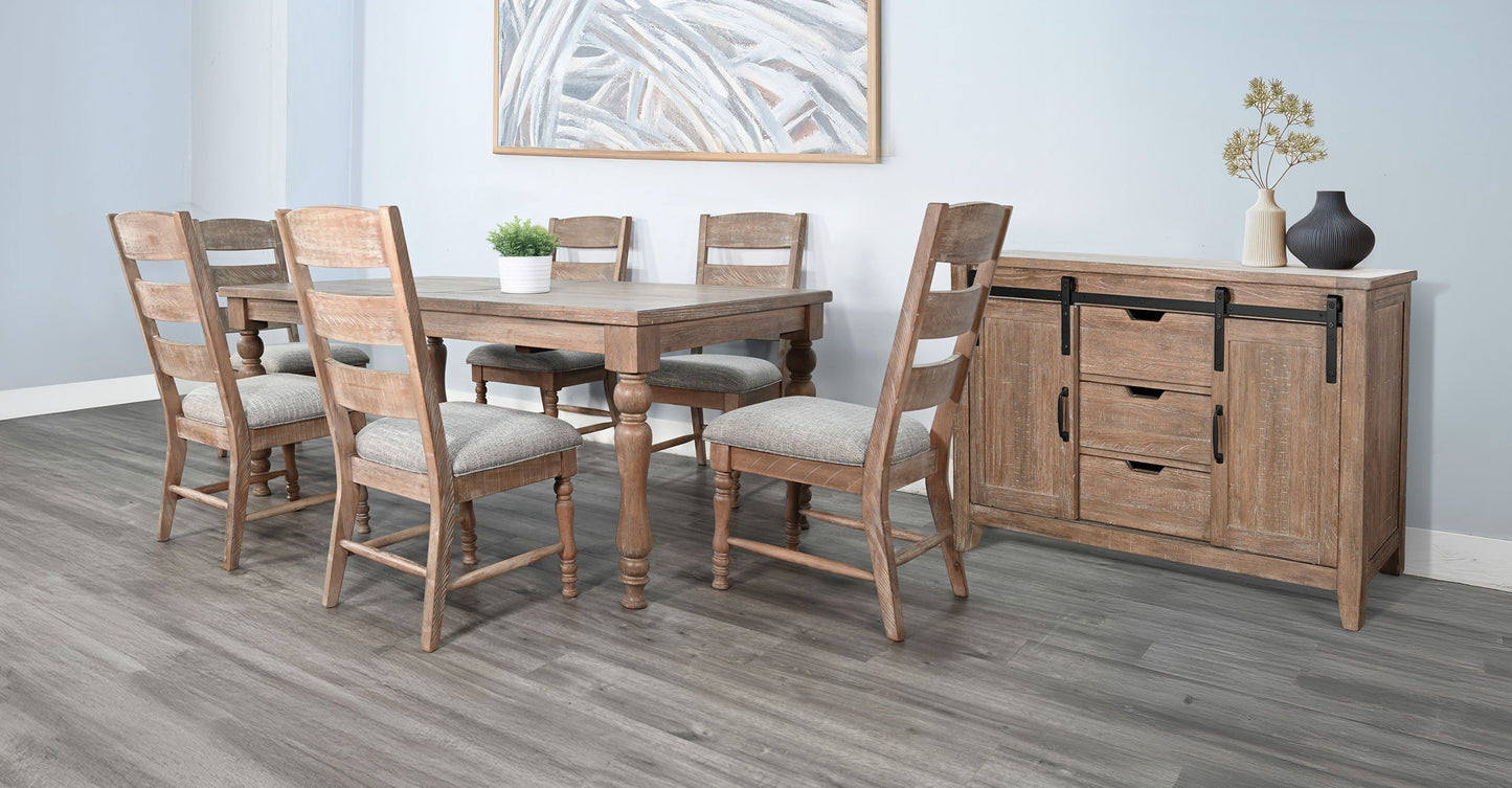 Sierra - Rustic Ladder Back Dining Chair With Cushion Seat (Set of 2) - Amber