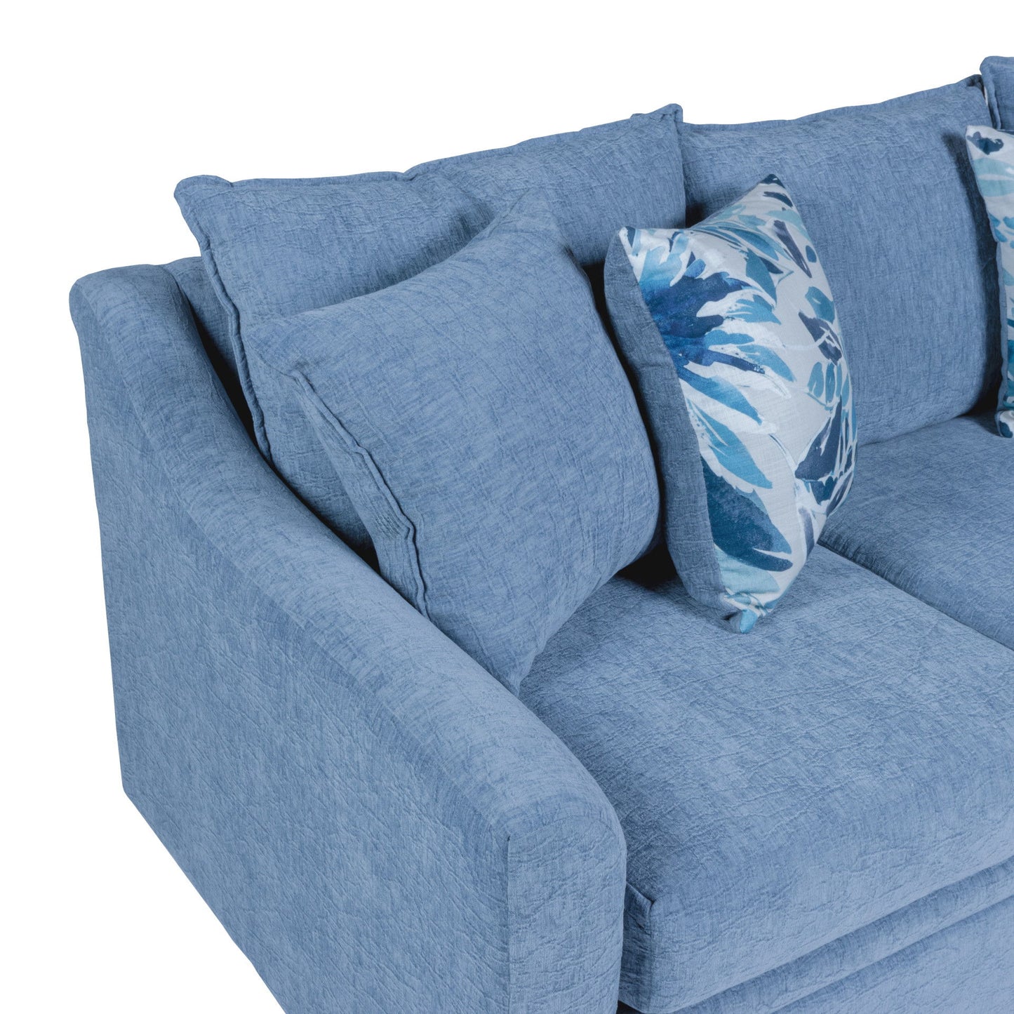 Sylvie - Sofa With 4 Accent Pillows - Slate Blue