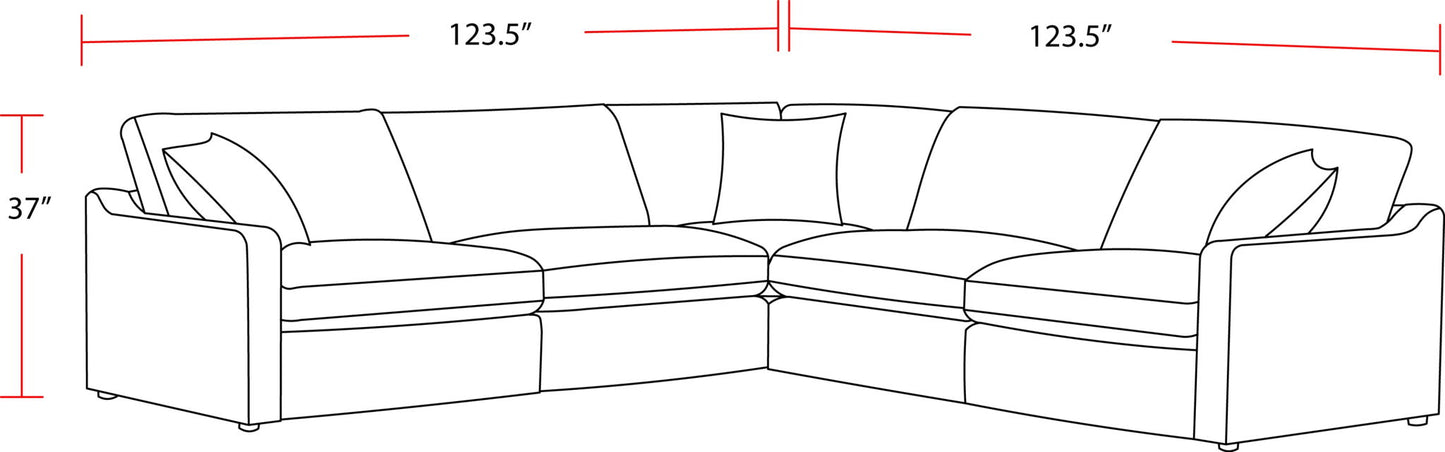 Surrender - 5 Piece Modular Sectional - Burmese Nature