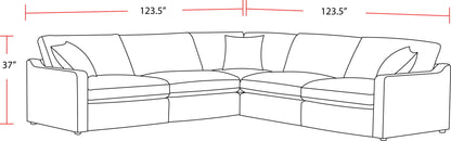 Surrender - 5 Piece Modular Sectional - Burmese Nature