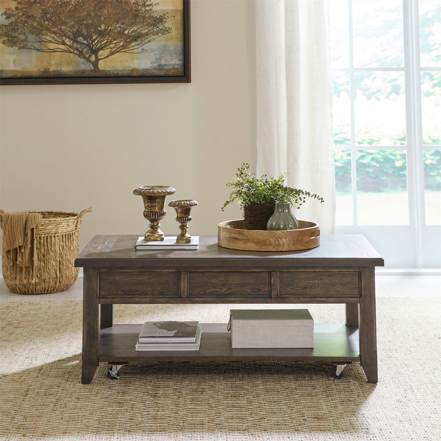 Paradise Valley - Lift Top Cocktail Table - Saddle Brown