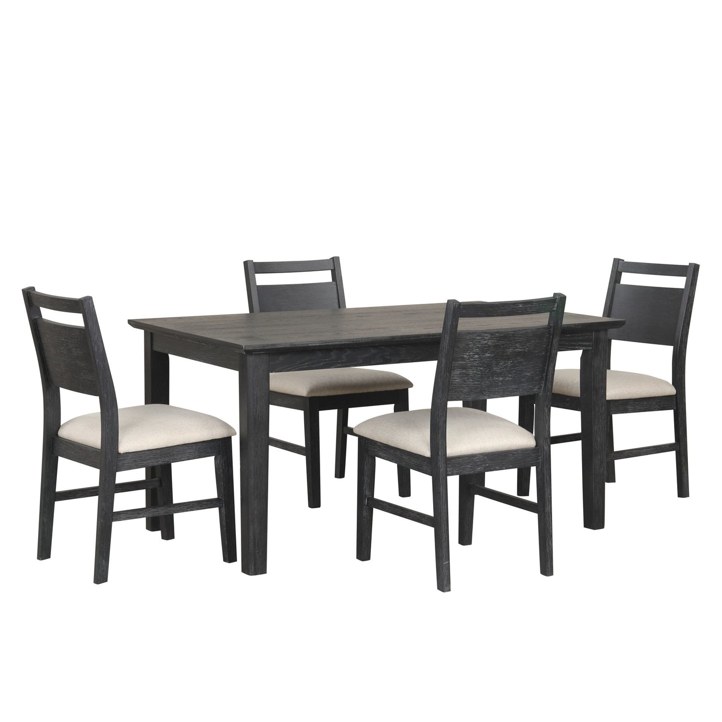 Sable Crest - 5 Piece Set (Rectangle Dining Table & 4 Chairs) - Black