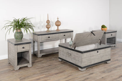 Alpine - Mahogany Wood Coffee Table With Lift Top And Casters - Gray