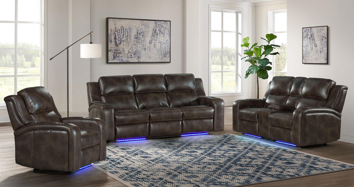 Silhouette - Dual-Power Sofa - Bolero Coffee