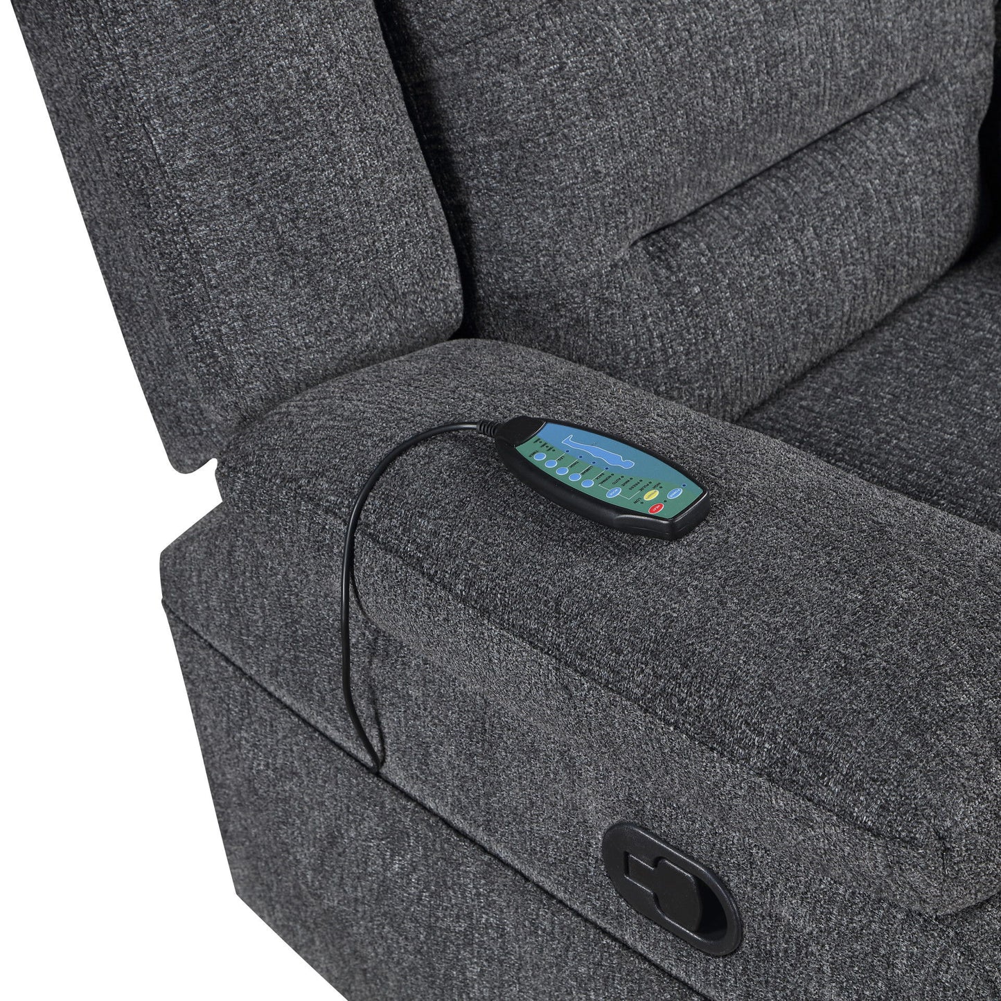 Redondo - Glider Recliner With Heat And Massage - Dark Gray