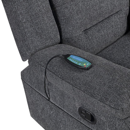Redondo - Glider Recliner With Heat And Massage - Dark Gray