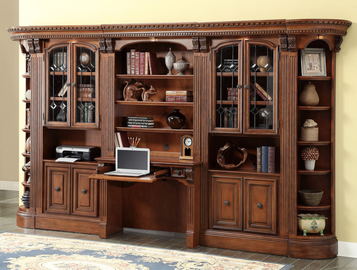 Huntington - Library Desk - Antique Vintage Pecan
