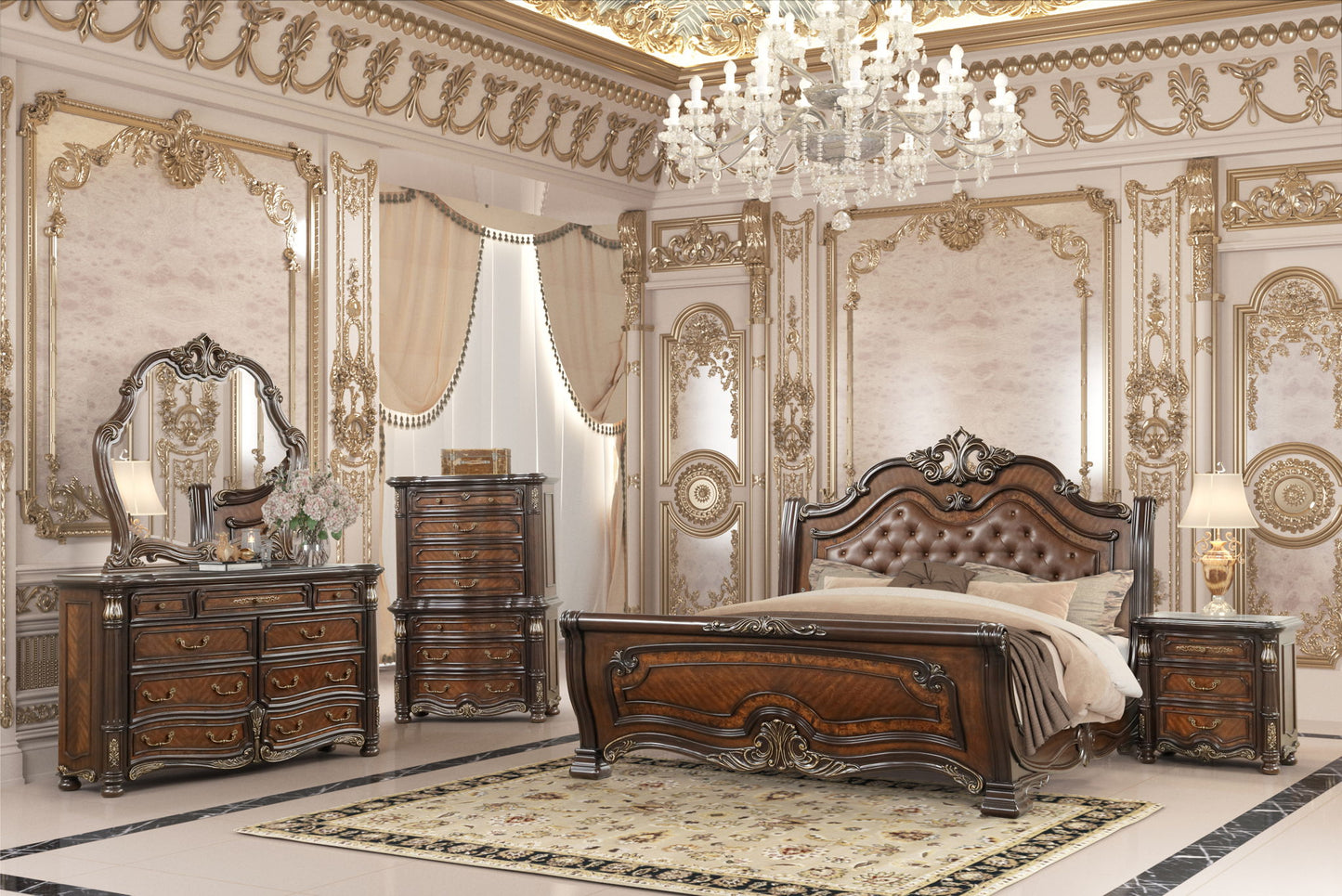 Bella Notte - Nightstand - Mahogany Brown