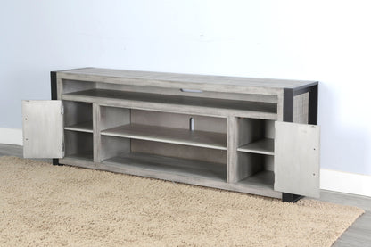 Alpine - 78" Media Console With Electric Fireplace - Gray