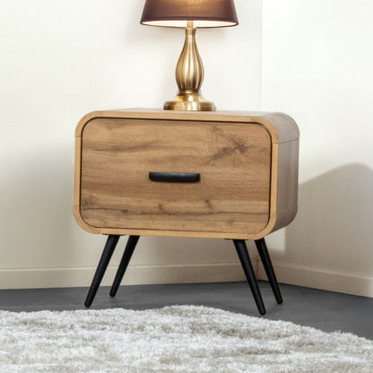 Rowan - One Drawer End Table/Bedside Table - Natural