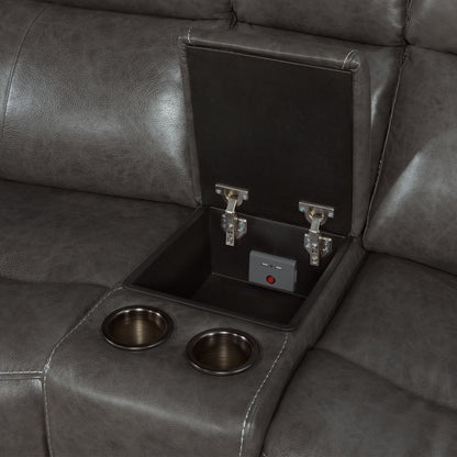 Wainwright - Dual-Power Sectional Set - Charcoal Gray