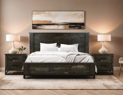 Dark Teak - Nightstand - Oil Black