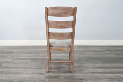 Sierra - Rustic Ladder Back Dining Chair With Cushion Seat (Set of 2) - Amber