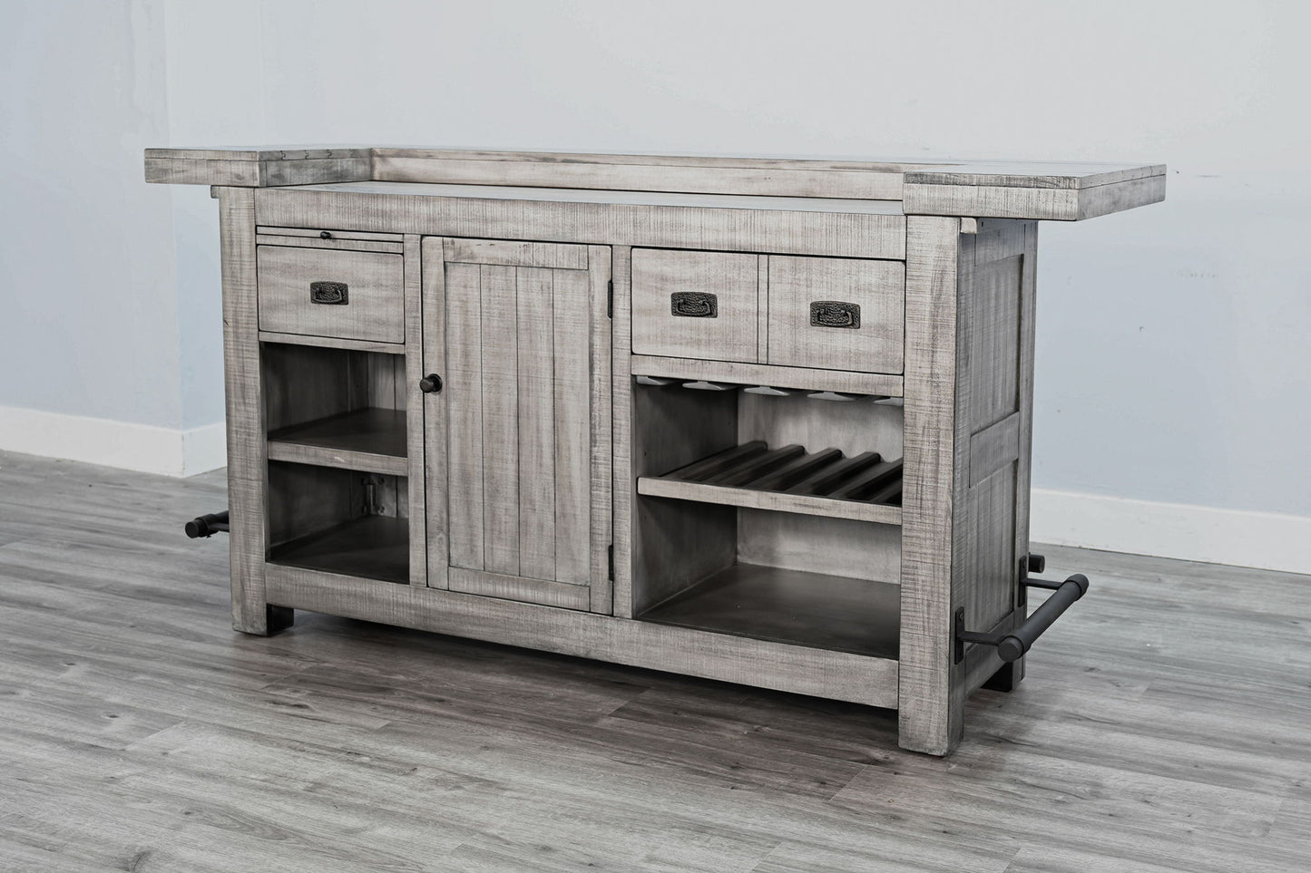 Alpine - Traditional Wood Home Bar - Gray