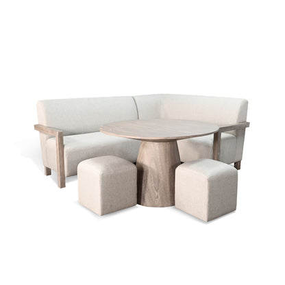 Breakfast Nook Set With Round Pedestal Table