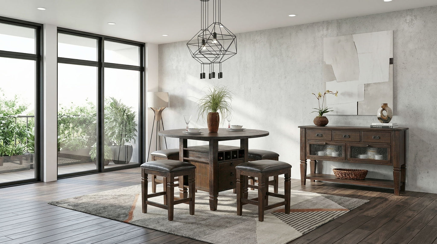 Homestead - Round Counter Height Dining Table - Tobacco Leaf