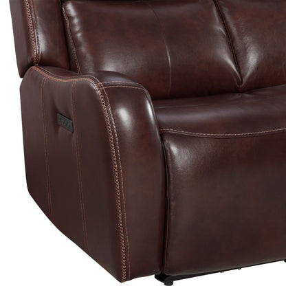 Wainwright - Dual-Power Loveseat - Reddish Brown