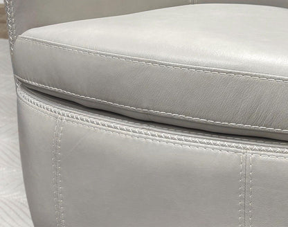 Barolo - 100% Italian Leather Swivel Club Chair (Set of 2)